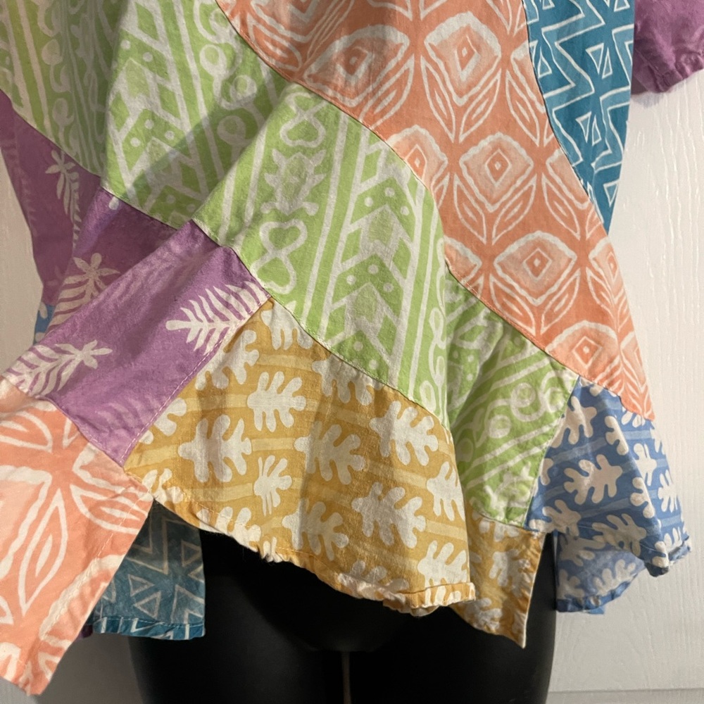 Sacred Threads Patchwork Blouse Size Small - image 6